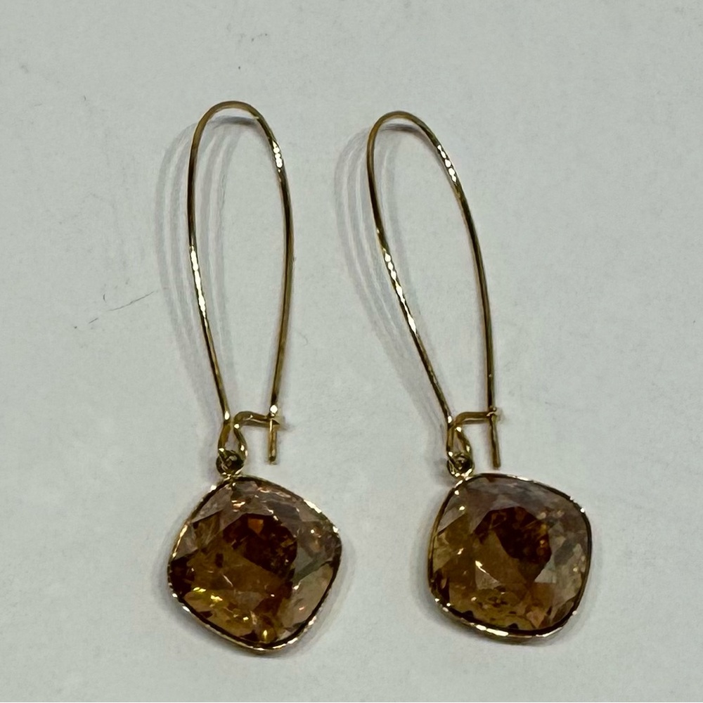 SWAROVSKI THANKFUL GOLDEN SHADOW PIERCED EARRINGS - Picture 2 of 7